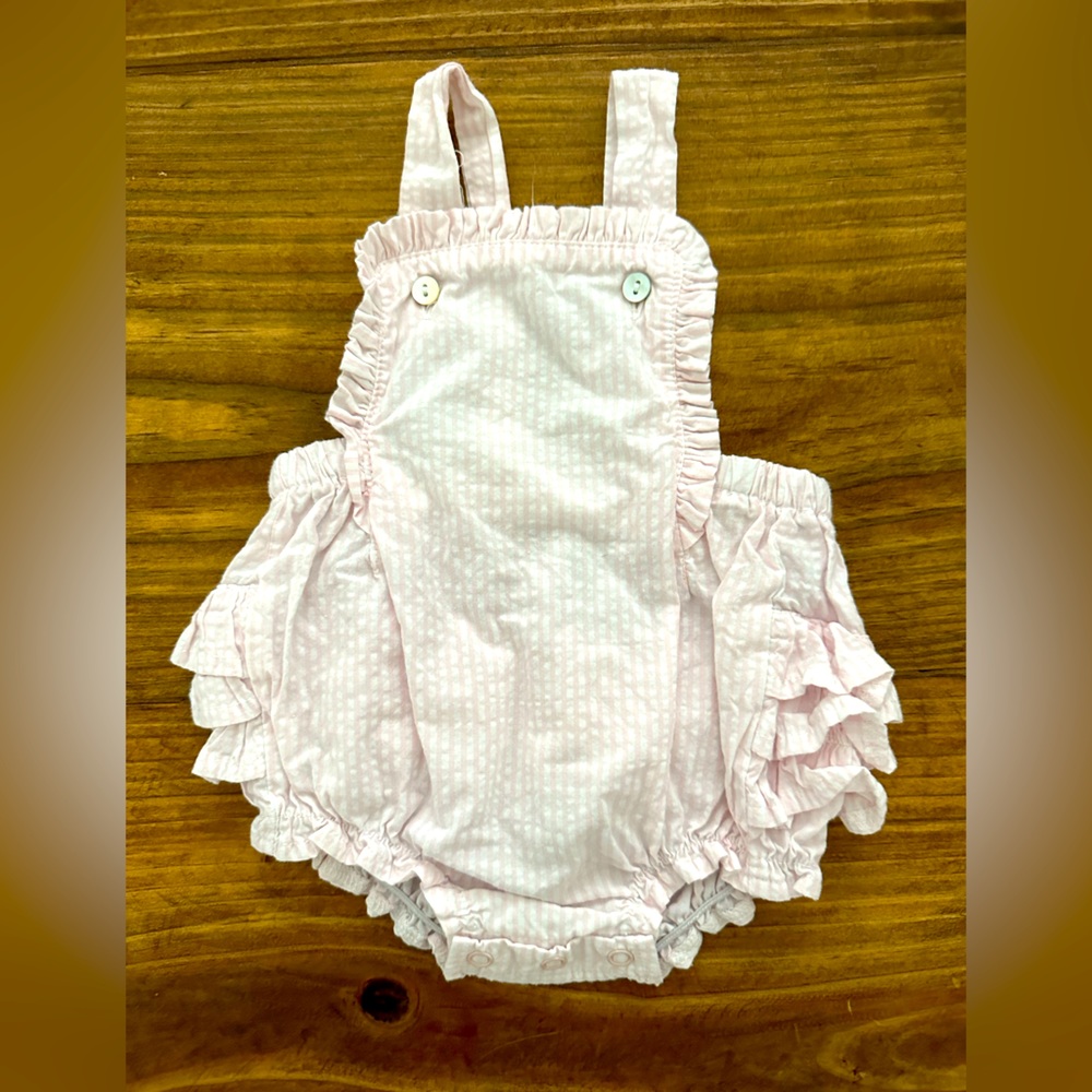 Mud Pie Pink and White Romper SZ 0-3 months